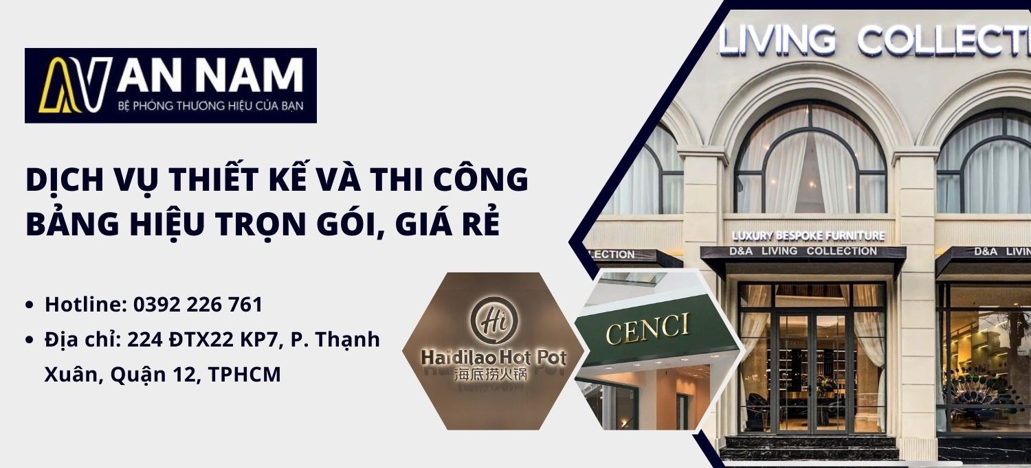 Dịch vụ thiết kế và thi công bảng hiệu trọn gói, giá rẻ