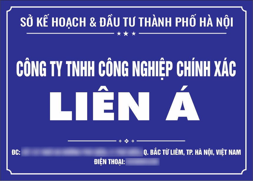 Nội dung bảng hiệu công ty